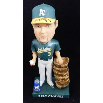 Eric Chavez Oakland Athletics Signed 2007 SGA Bobblehead JSA Authenticated