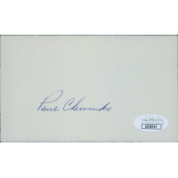 Paul Chervinko Brooklyn Dodgers Signed 3x5 Index Card JSA Authenticated