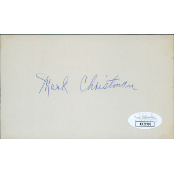 Mark Christman Detroit Tigers Signed 3x5 Index Card JSA Authenticated