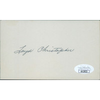 Loyd Christopher Chicago Cubs White Sox Signed 3x5 Index Card JSA Authenticated