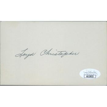 Loyd Christopher Chicago Cubs White Sox Signed 3x5 Index Card JSA Authenticated Loyd Christopher Chicago Cubs White Sox Signed 3x5 Index Card JSA Authenticated