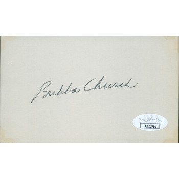 Bubba Church Philadelphia Phillies Signed 3x5 Index Card JSA Authenticated