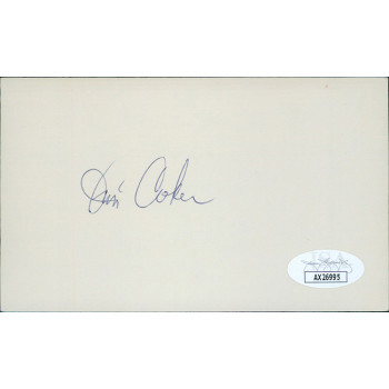 Jim Coker Philadelphia Phillies Signed 3x5 Index Card JSA Authenticated
