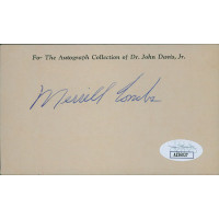 Merrill Merl Combs Boston Red Sox Signed 3x5 Index Card JSA Authenticated