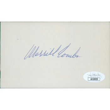 Merrill Merl Combs Boston Red Sox Signed 3x5 Index Card JSA Authenticated