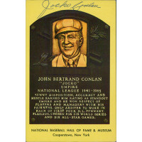 Jocko Conlan Signed Hall of Fame Cooperstown Plaque Postcard JSA Authenticated Jocko Conlan Signed Hall of Fame Cooperstown Plaque Postcard JSA Authenticated