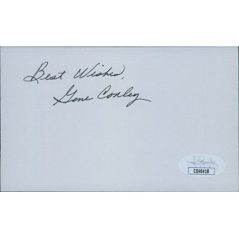 Gene Conley Milwaukee Braves Signed 3x5 Index Card JSA Authenticated Gene Conley Milwaukee Braves Signed 3x5 Index Card JSA Authenticated