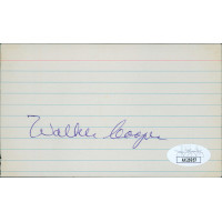 Walker Cooper St. Louis Cardinals Signed 3x5 Index Card JSA Authenticated Walker Cooper St. Louis Cardinals Signed 3x5 Index Card JSA Authenticated