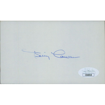 Billy Cowan California Angels Signed 3x5 Index Card JSA Authenticated