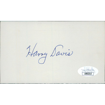 Harry Davis Detroit Tigers Signed 3x5 Index Card JSA Authenticated