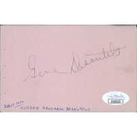 Gene Desautels Signed 3x5 Cut Page JSA Authenticated Gene Desautels Signed 3x5 Cut Page JSA Authenticated