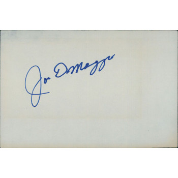 Joe DiMaggio New York Yankees Signed 4x6 Index Card JSA Authenticated