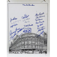 Brooklyn Dodgers Ebbits Fields Signed 16x20 Lithograph by 24 JSA Authenticated