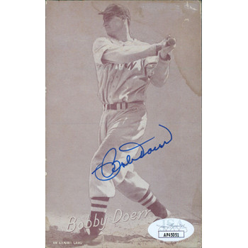 Bobby Doerr Boston Red Sox Signed Baseball Exhibit Card JSA Authenticated Bobby Doerr Boston Red Sox Signed Baseball Exhibit Card JSA Authenticated