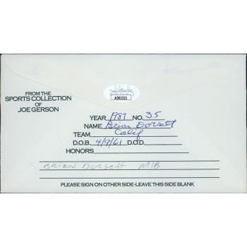 Brian Dorsett New York Yankees Signed Envelope JSA Authenticated Brian Dorsett New York Yankees Signed Envelope JSA Authenticated