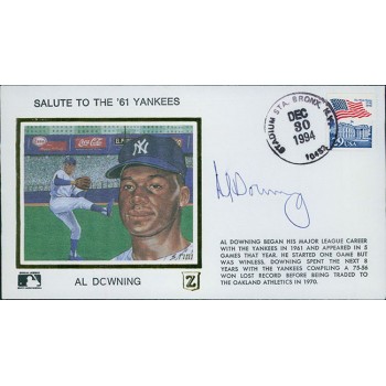 Al Downing New York Signed Salute To The '61 Yankees Cachet JSA Authenticated