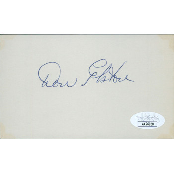 Don Elston Chicago Cubs Signed 3x5 Index Card JSA Authenticated Don Elston Chicago Cubs Signed 3x5 Index Card JSA Authenticated
