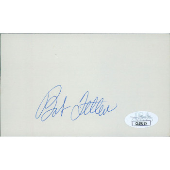 Bob Feller Cleveland Indians Signed 3x5 Index Card JSA Authenticated Bob Feller Cleveland Indians Signed 3x5 Index Card JSA Authenticated