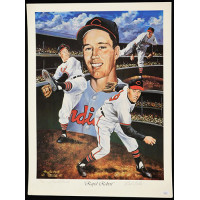 Bob Feller Cleveland Indians Signed 18x24 LE 900 Lithograph JSA Authenticated