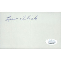 Lew Flick Philadelphia Athletics Signed 3x5 Index Card JSA Authenticated