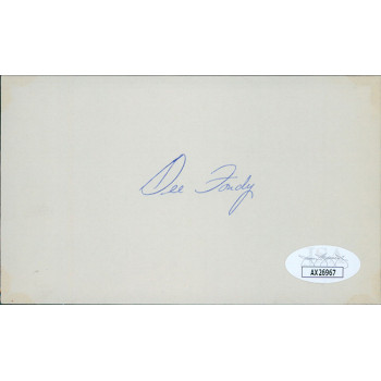 Dee Fondy Chicago Cubs Signed 3x5 Index Card JSA Authenticated