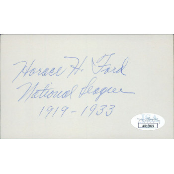 Horace Ford Cincinnati Reds Signed 3x5 Index Card JSA Authenticated Horace Ford Cincinnati Reds Signed 3x5 Index Card JSA Authenticated