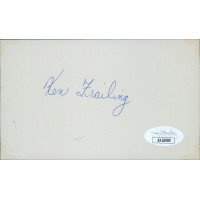 Ken Frailing Chicago Cubs White Sox Signed 3x5 Index Card JSA Authenticated