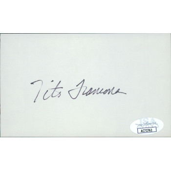 Tito Francona Cleveland Indians Signed 3x5 Index Card JSA Authenticated Tito Francona Cleveland Indians Signed 3x5 Index Card JSA Authenticated