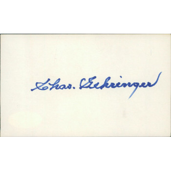 Charles Gehringer Detroit Tigers Signed 3x5 Index Card JSA Authenticated Charles Gehringer Detroit Tigers Signed 3x5 Index Card JSA Authenticated