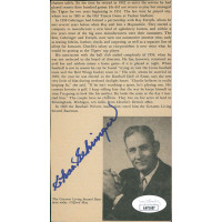 Charles Gehringer Tigers Signed 3.5x6.25 Newspaper Cut Page JSA Authenticated Charles Gehringer Tigers Signed 3.5x6.25 Newspaper Cut Page JSA Authenticated