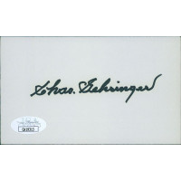 Charlie Gehringer Detroit Tigers Signed 3x5 Index Card JSA Authenticated Charlie Gehringer Detroit Tigers Signed 3x5 Index Card JSA Authenticated
