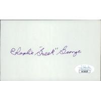 Charlie Greek George Baseball Player Signed 3x5 Index Card JSA Authenticated Charlie Greek George Baseball Player Signed 3x5 Index Card JSA Authenticated