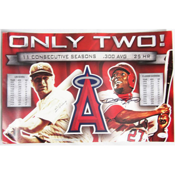 Vladimir Guerrero Anaheim Angels Signed 11x17 Cardstock Poster JSA Authenticated