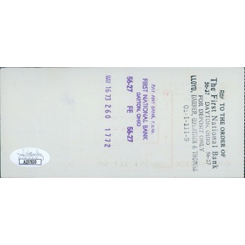 Jesse Haines St. Louis Cardinals Signed Cancelled Check JSA Authenticated