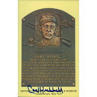 Carl Hubbell Signed Hall of Fame Cooperstown Plaque Postcard JSA Authenticated Carl Hubbell Signed Hall of Fame Cooperstown Plaque Postcard JSA Authenticated