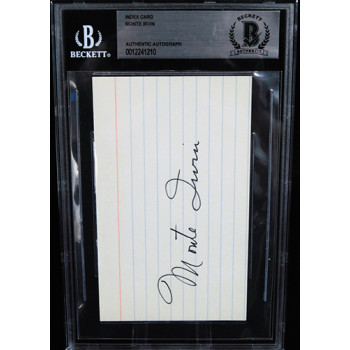Monte Irvin New York Giants Signed 3x5 Index Card Beckett Authenticated BAS