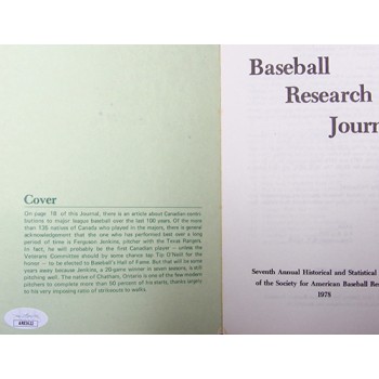 Ferguson Jenkins Signed 1978 Baseball Research Journal JSA Authenticated