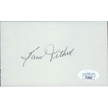 Sam Jethroe Boston Braves Signed 3x5 Index Card JSA Authenticated