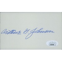 Arthur Johnson New York Giants Signed 3x5 Index Card JSA Authenticated