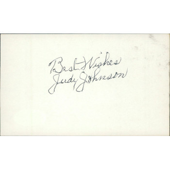 Judy Johnson Homestead Grays Signed 3x5 Index Card JSA Authenticated