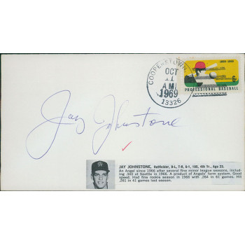 Jay Johnstone California Angels Signed First Day Issue Cachet JSA Authenticated