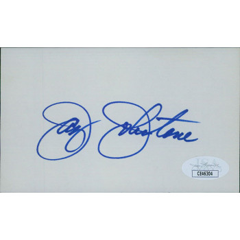 Jay Johnstone Los Angeles Dodgers Angels Signed 3x5 Index Card JSA Authenticated