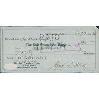 George Kelly New York Giants Signed Cancelled Check JSA Authenticated George Kelly New York Giants Signed Cancelled Check JSA Authenticated