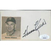 Harmon Killebrew Minnesota Twins Signed 3x5 Index Card JSA Authenticated Harmon Killebrew Minnesota Twins Signed 3x5 Index Card JSA Authenticated
