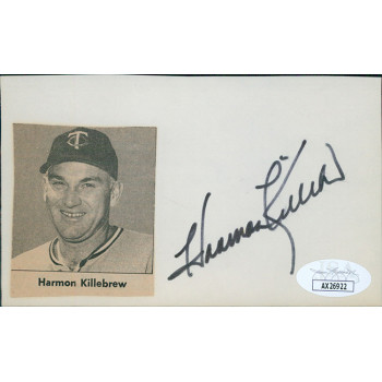 Harmon Killebrew Minnesota Twins Signed 3x5 Index Card JSA Authenticated Harmon Killebrew Minnesota Twins Signed 3x5 Index Card JSA Authenticated