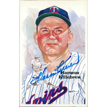 Harmon Killebrew Twins Signed Perez Steele HOF Postcard JSA Authenticated Harmon Killebrew Twins Signed Perez Steele HOF Postcard JSA Authenticated