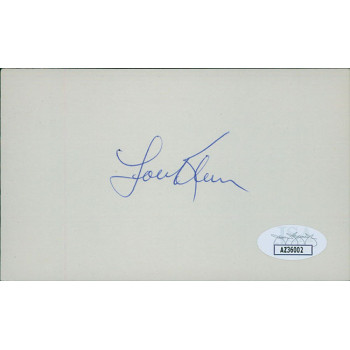 Lou Klein St. Louis Cardinals Signed 3x5 Index Card JSA Authenticated