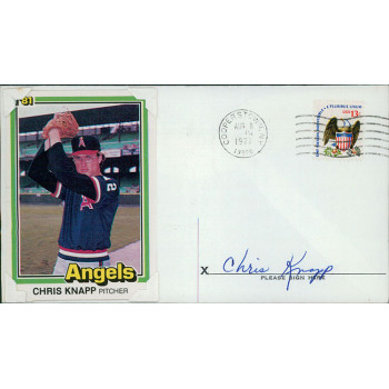 Chris Knapp California Angels Signed First Day Issue Cachet JSA Authenticated Chris Knapp California Angels Signed First Day Issue Cachet JSA Authenticated