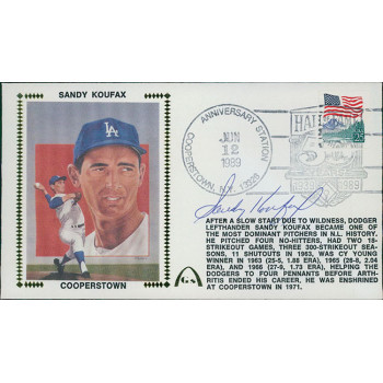 Sandy Koufax Los Angeles Dodgers Signed Cooperstown Cachet JSA Authenticated