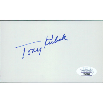 Tony Kubek New York Yankees Signed 3x5 Index Card JSA Authenticated